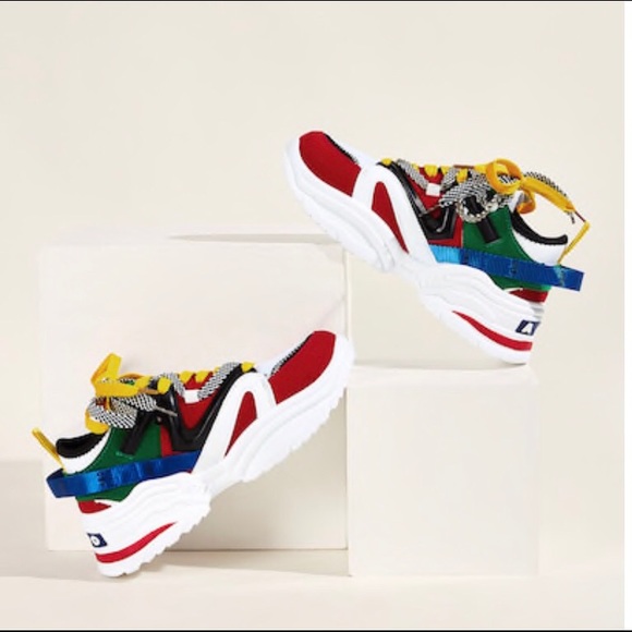 lace up mesh panel sneakers